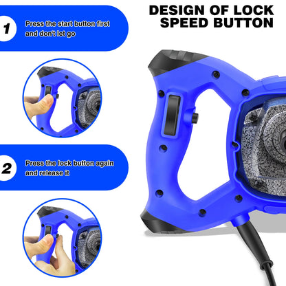 Blue lock speed button with instructions on how to use it