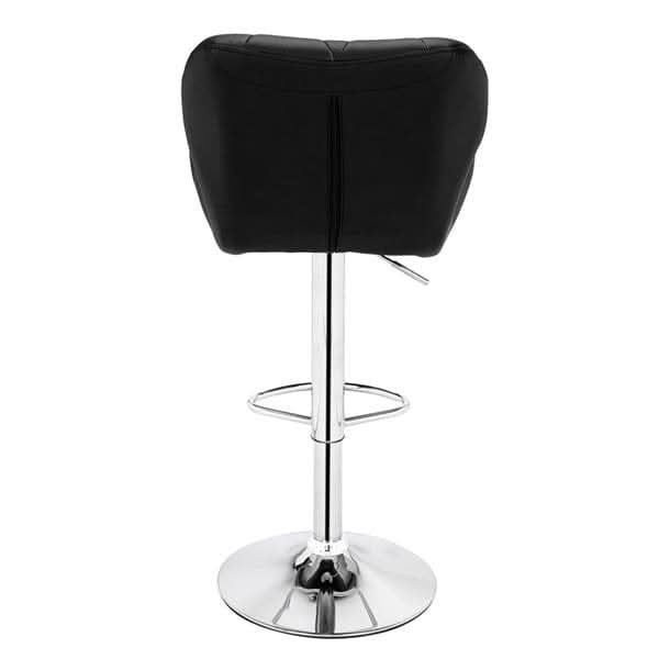 Modern Adjustable Bar Stools Set of 2 PU Leather Swivel Kitchen Chairs Black