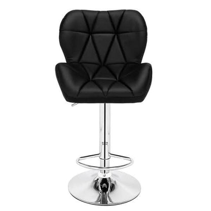 Modern Adjustable Bar Stools Set of 2 PU Leather Swivel Kitchen Chairs Black