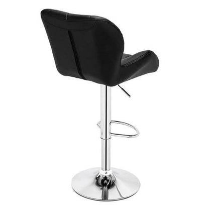 Modern Adjustable Bar Stools Set of 2 PU Leather Swivel Kitchen Chairs Black