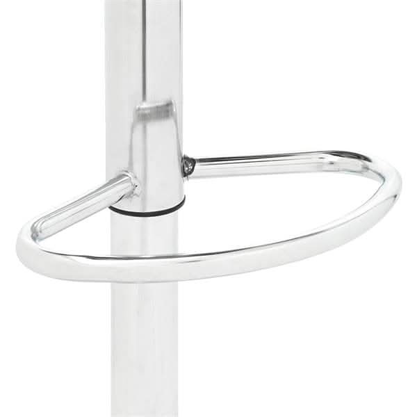 Modern Adjustable Bar Stools Set of 2 PU Leather Swivel Kitchen Chairs Grey Dark