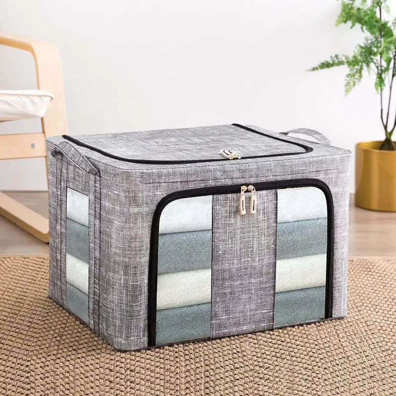Grey Storage Box with Zip