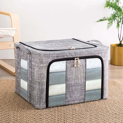 Grey Storage Box with Zip