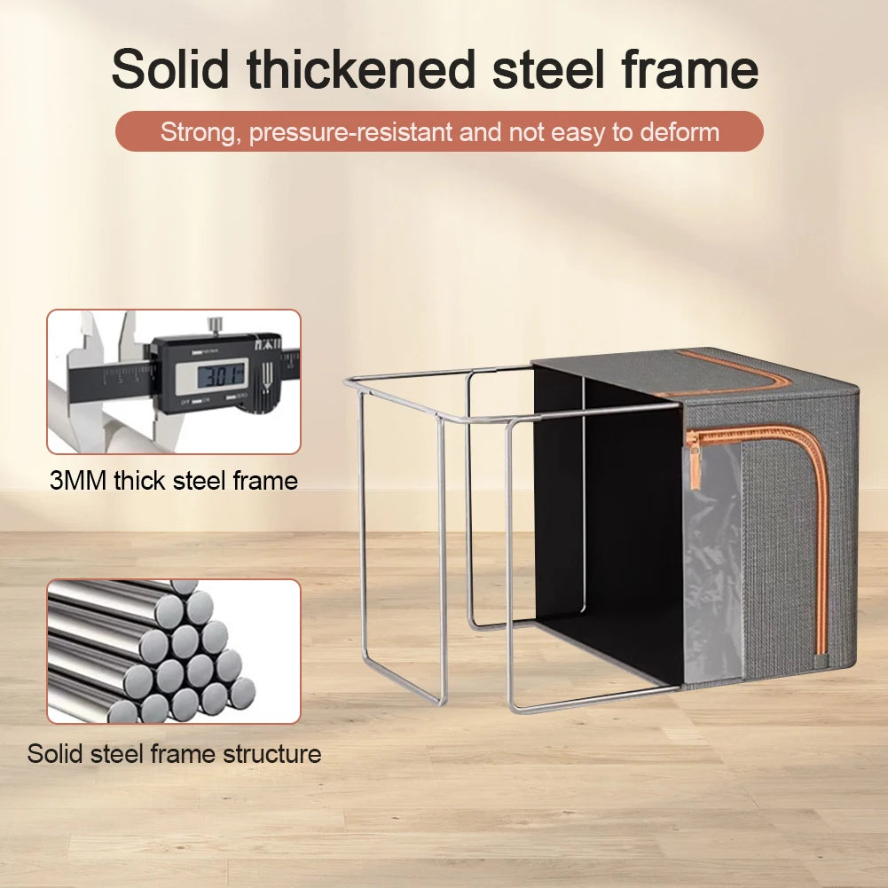 Solid thickened steel frame with text on a beige background