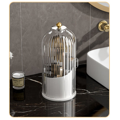 Decorative lamp with glass cover on a marble countertop