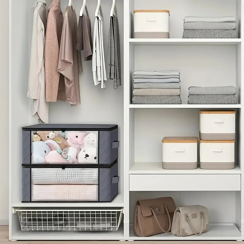Grey Storage Bags in Cupboard