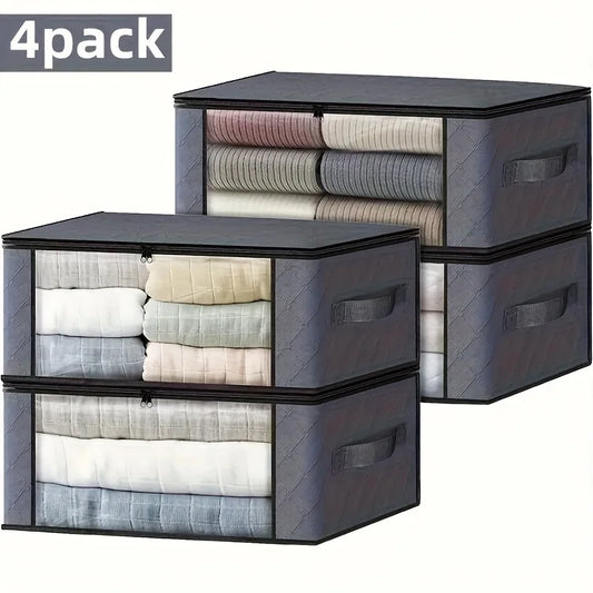 4 Pack Grey Foldable Storage Bags