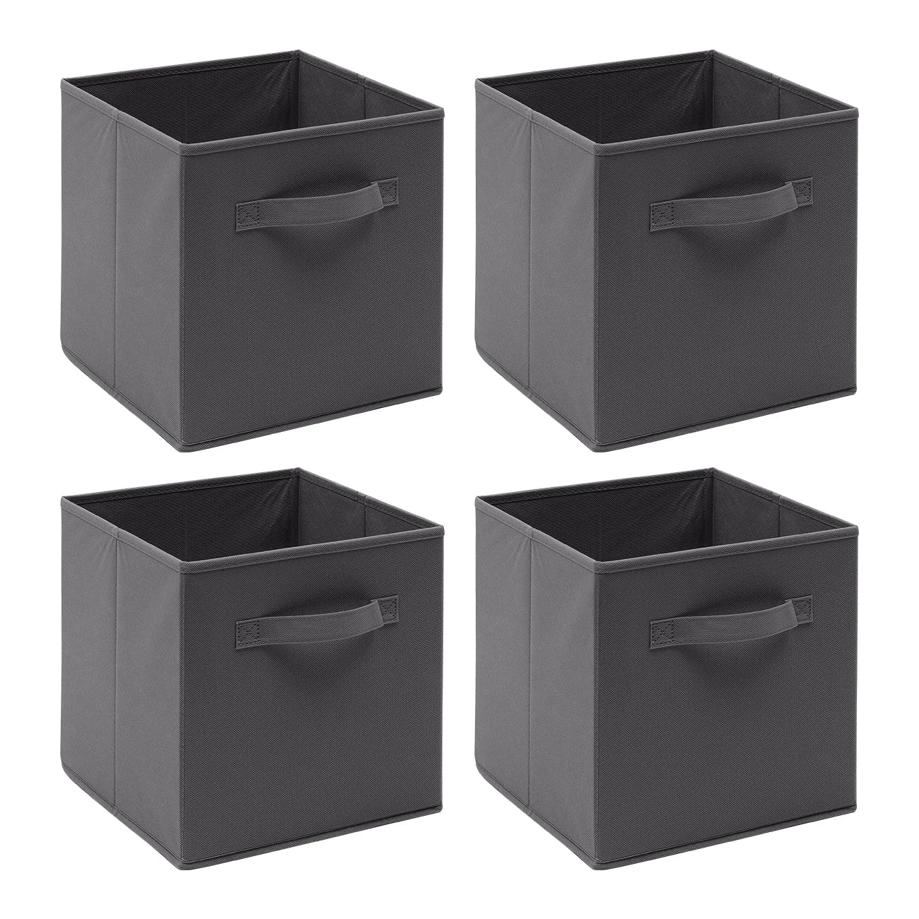 4 Grey Storage Boxes with Handles