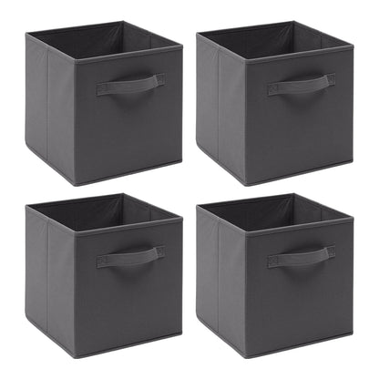 4 Grey Storage Boxes with Handles