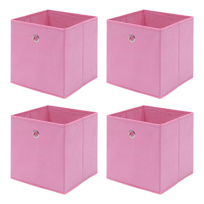4 Pink Storage Cube Boxes with Handles
