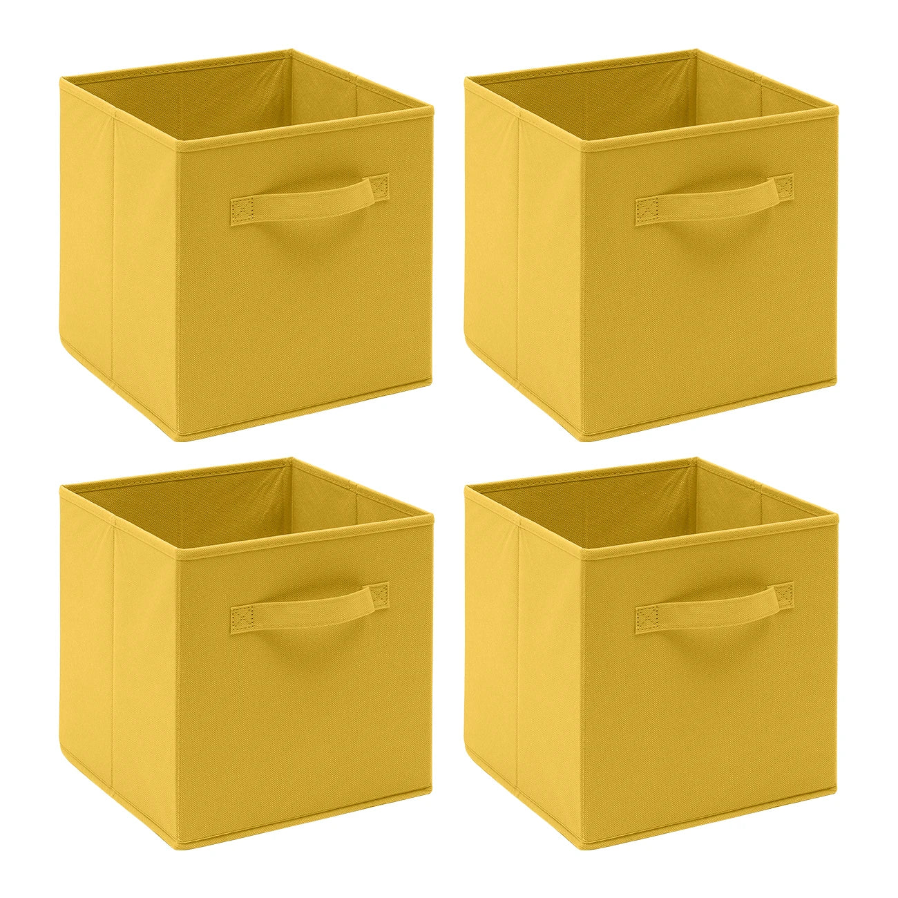 Yellow Cube Storage Boxes 4 Pack