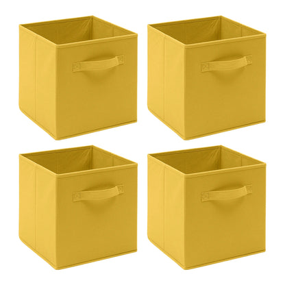 Yellow Cube Storage Boxes 4 Pack