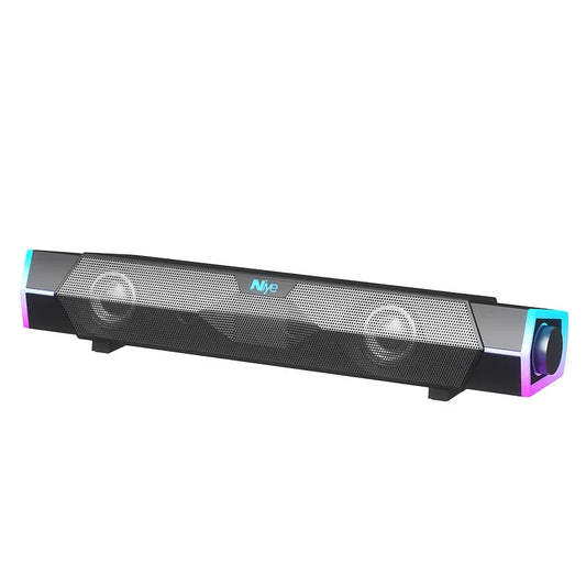 Gaming soundbar with RGB lighting on a white background