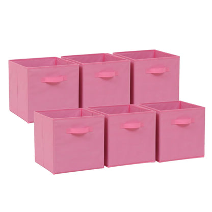 Set of 6 Storage Cube Boxes Pink