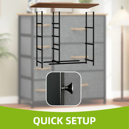 Black metal ladder against a blurred background with 'Quick Setup' text at the bottom.