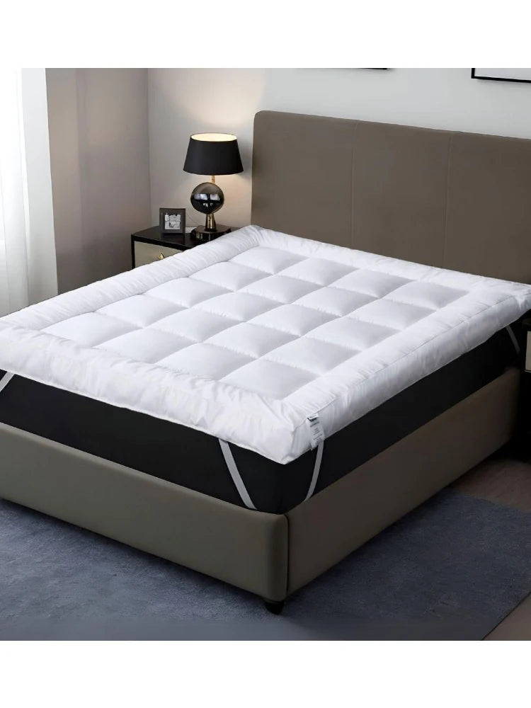 Hotel Collection Mattress Topper 10cm Microfibre Super Soft Box Stitched White