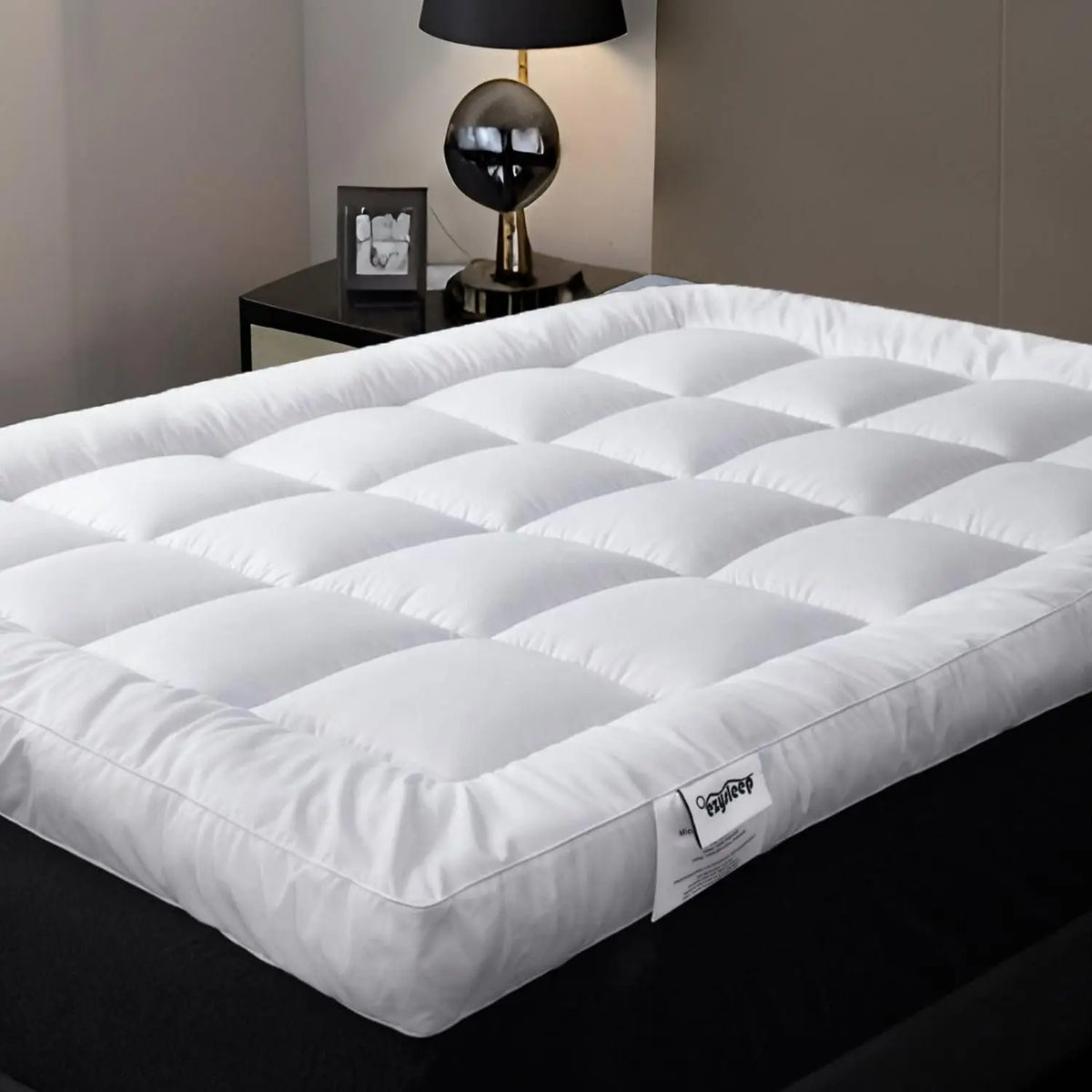 Hotel Collection Mattress Topper 10cm Microfibre Super Soft Box Stitched White
