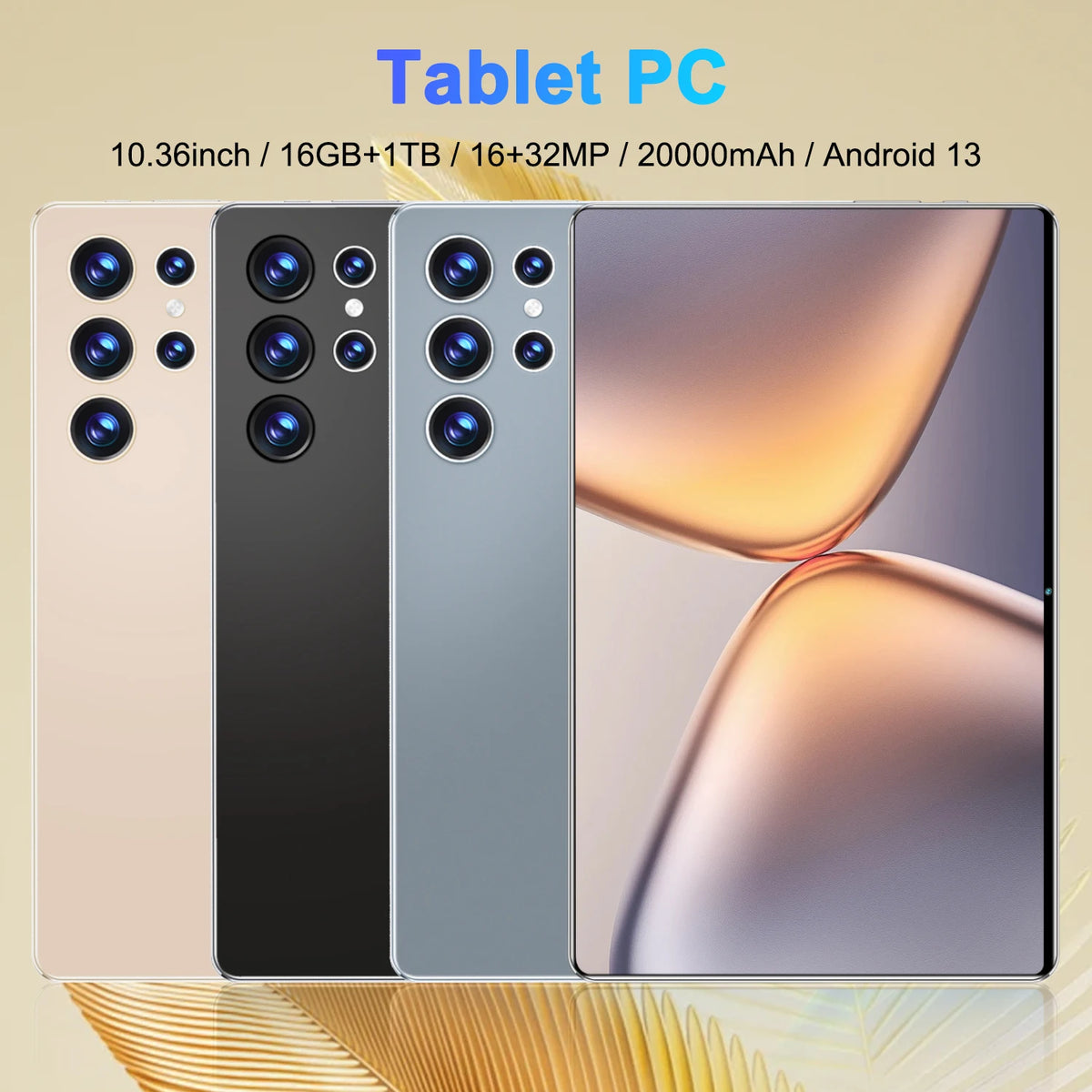 Android 13 Tablet 10.36" 16GB RAM 1TB ROM 5G Dual SIM WiFi Portable Computer