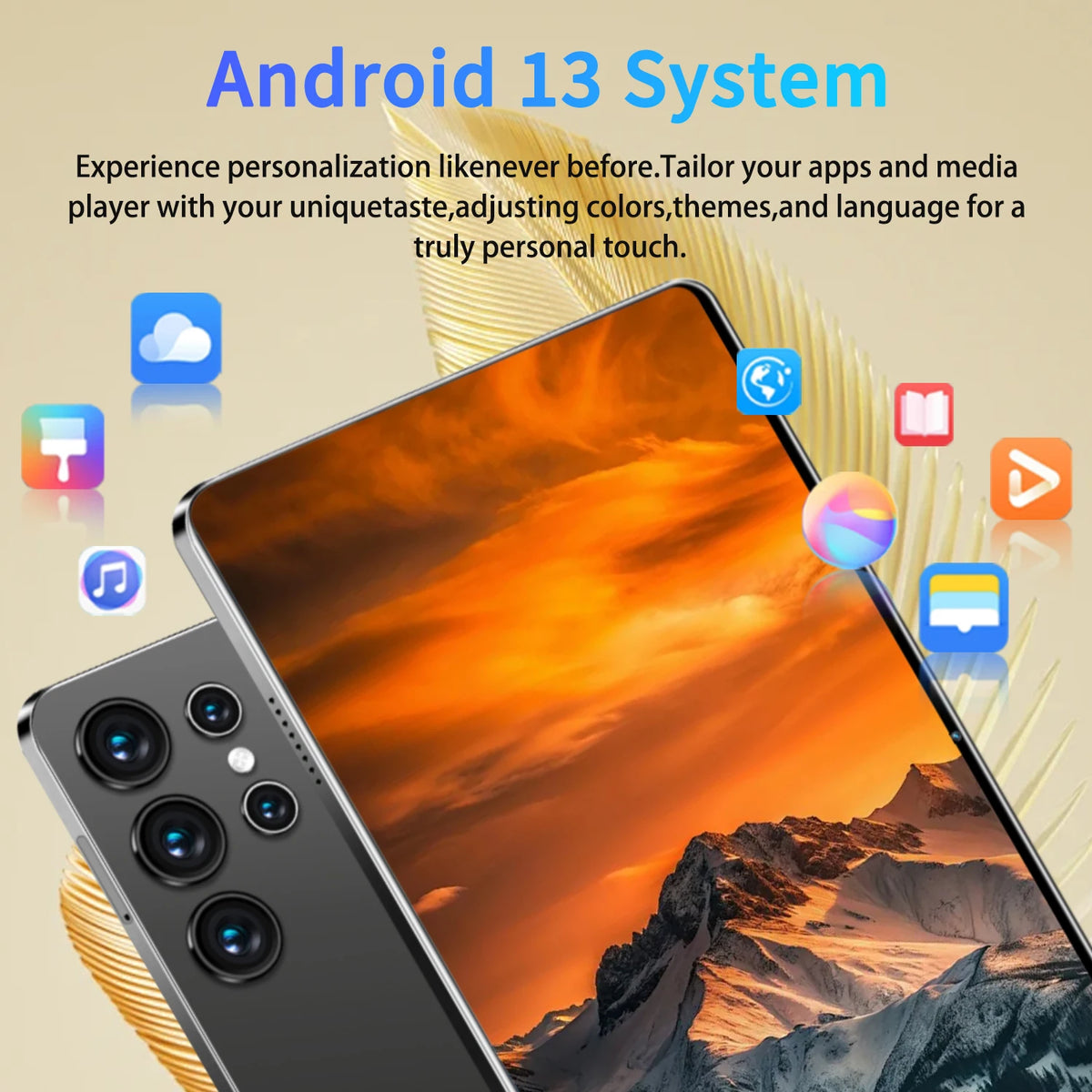 Android 13 Tablet 10.36" 16GB RAM 1TB ROM 5G Dual SIM WiFi Portable Computer