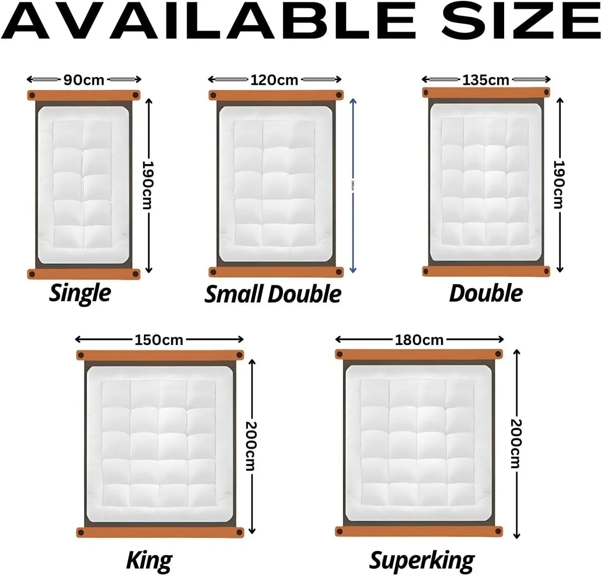 Hotel Collection Mattress Topper 10cm Microfibre Super Soft Box Stitched White