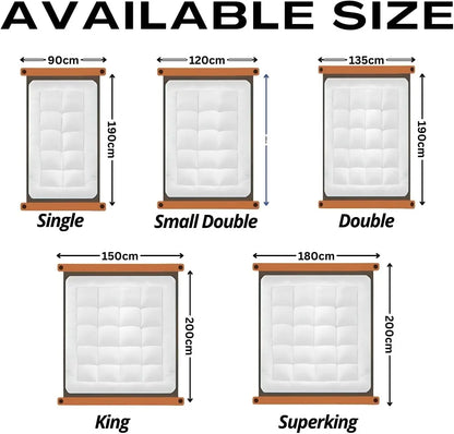 Hotel Collection Mattress Topper 10cm Microfibre Super Soft Box Stitched White