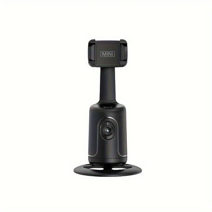Black camera with a suction cup on a white background