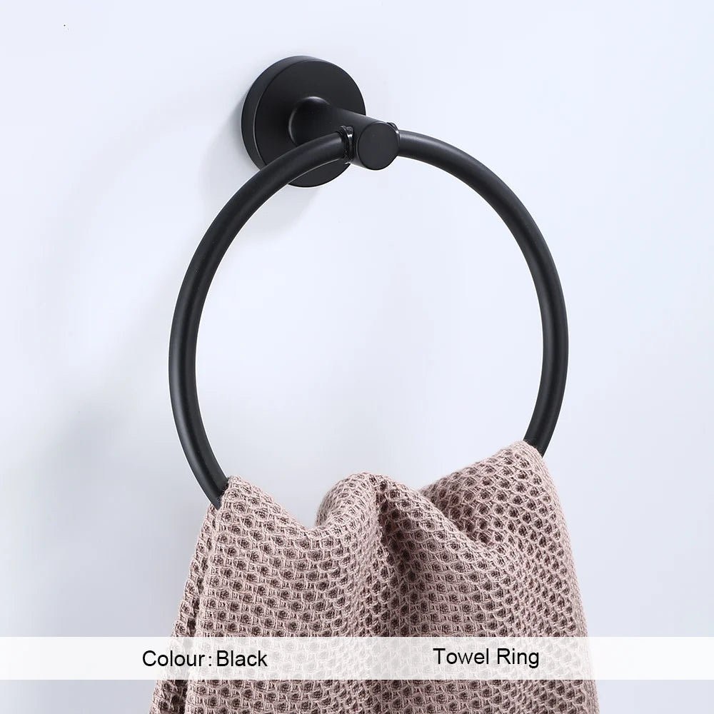 Black Bathroom Towel Ring
