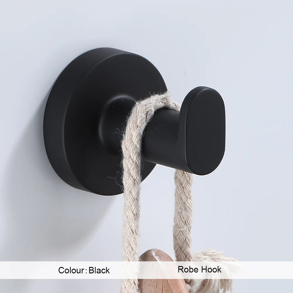 Black Bathroom Robe Hook