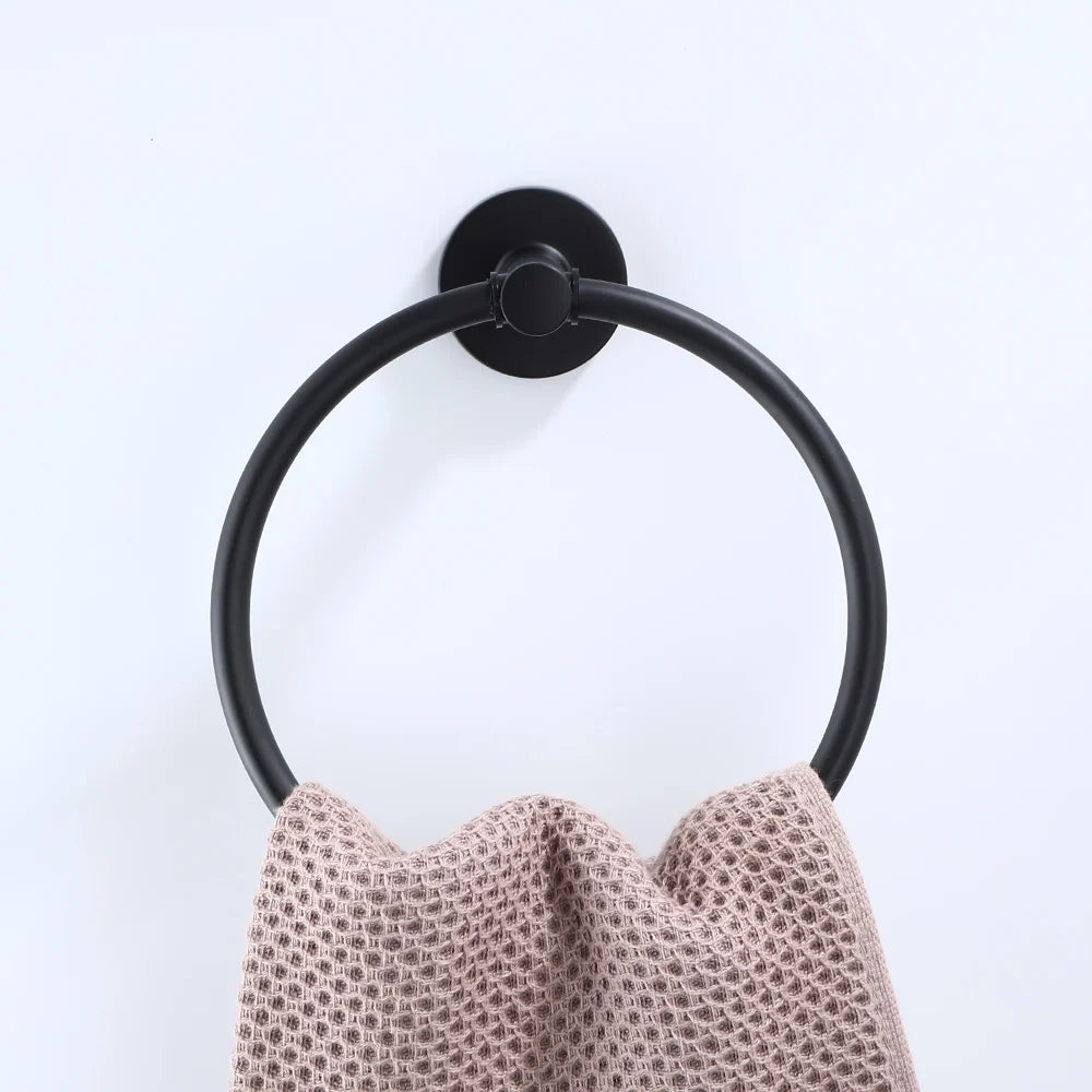 Black Bathroom Towel Ring