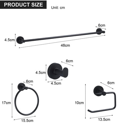 Black Bathroom Accessories Dimensions