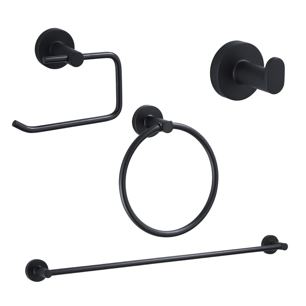 Black Bathroom Accessories Set