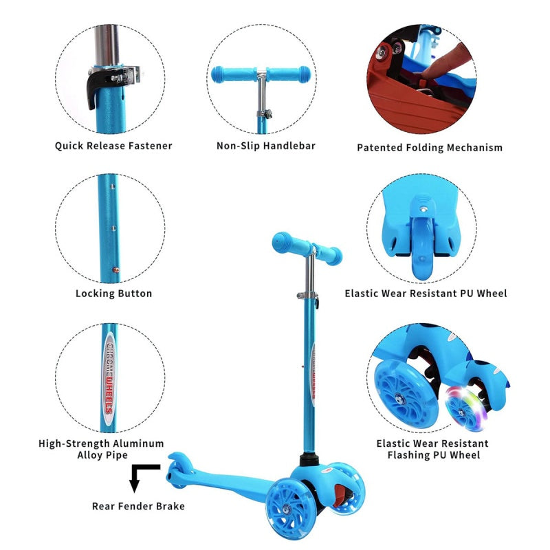 Blue Kids LED Scooter