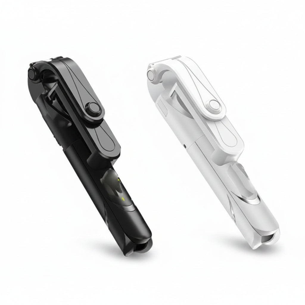 Black and white electronic devices on a white background