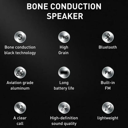 Features of a bone conduction speaker on a black background