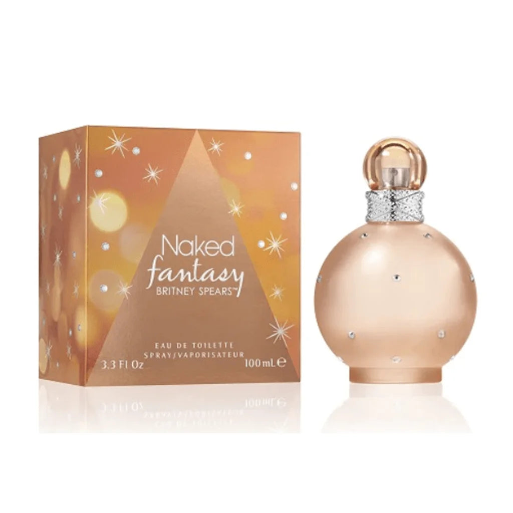 Britney Spears Naked Fantasy perfume bottle and packaging on a white background