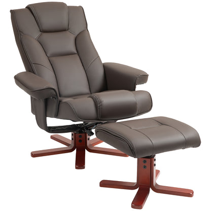 Brown Recliner Chair with Footstool