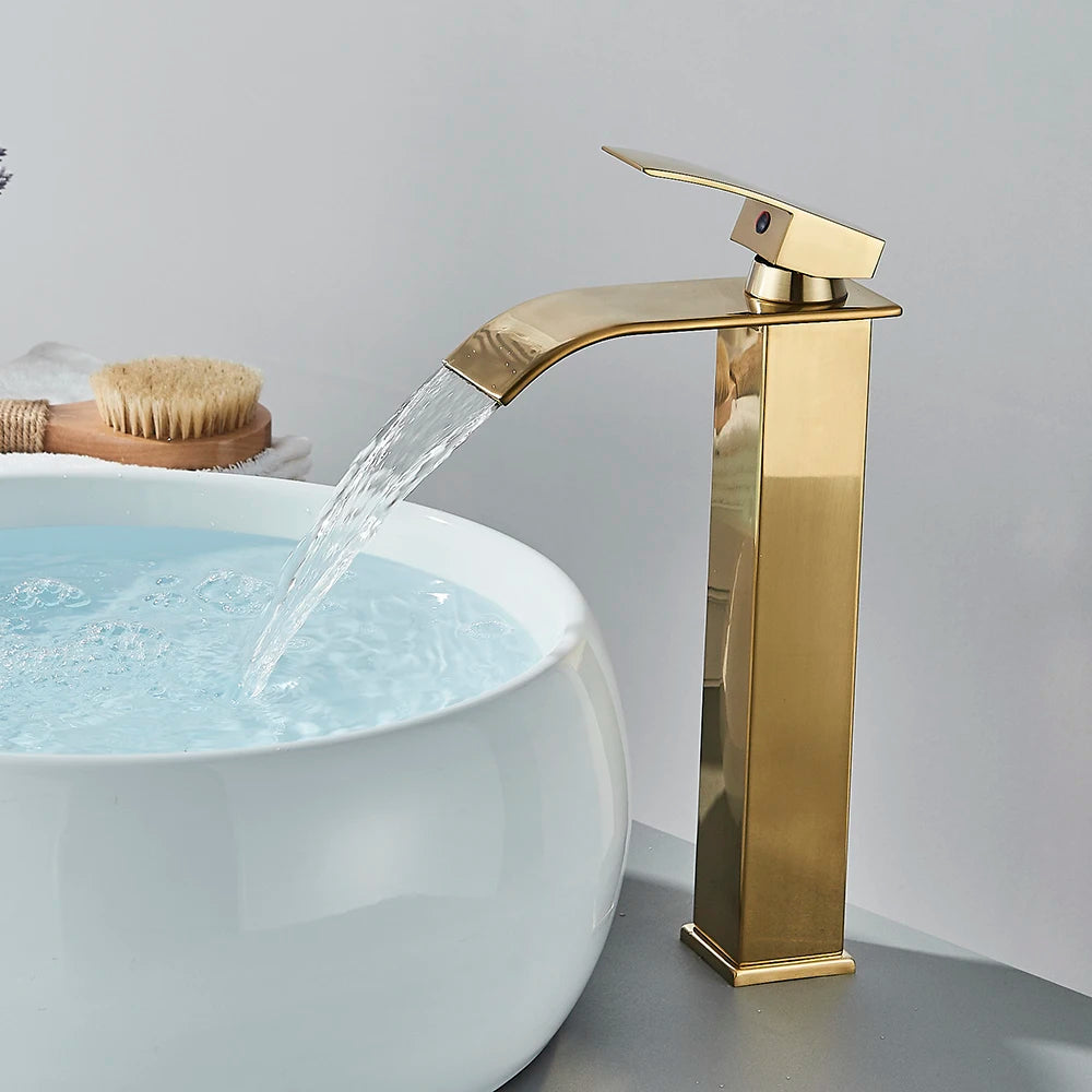 Brushed Gold Bathroom Tap Faucet