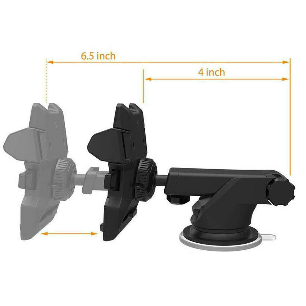 Phone holder with dimensions labeled on a white background