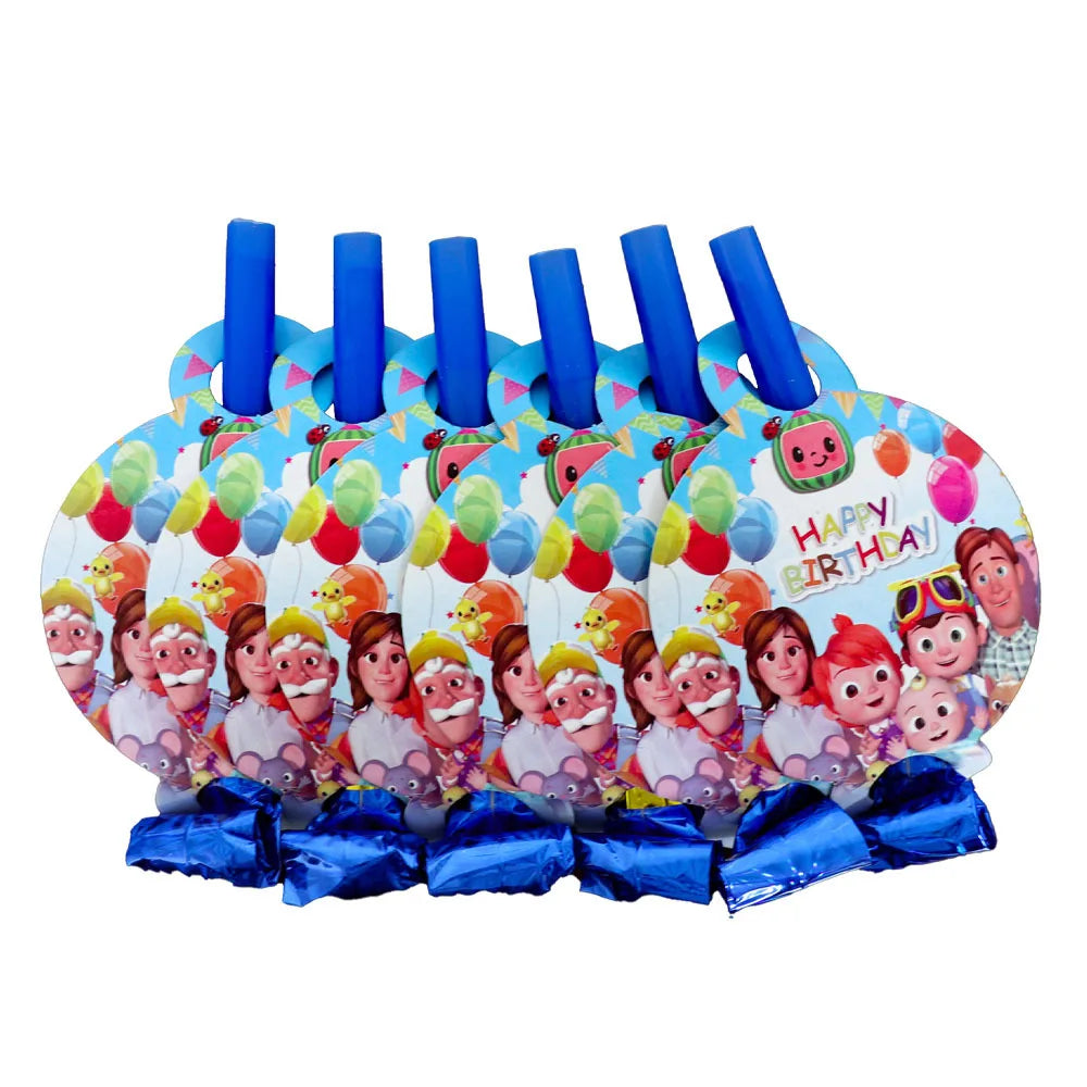 Set of birthday candles with cartoon character design on a white background