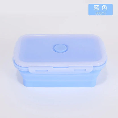 Blue silicone container on a white background