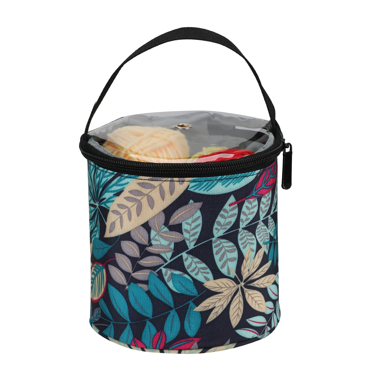  insulated food container with leaf pattern on a white background