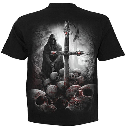 Soul Searcher T-Shirt Black Grim Reaper Forest Graphic 100% Cotton Tee Shirt