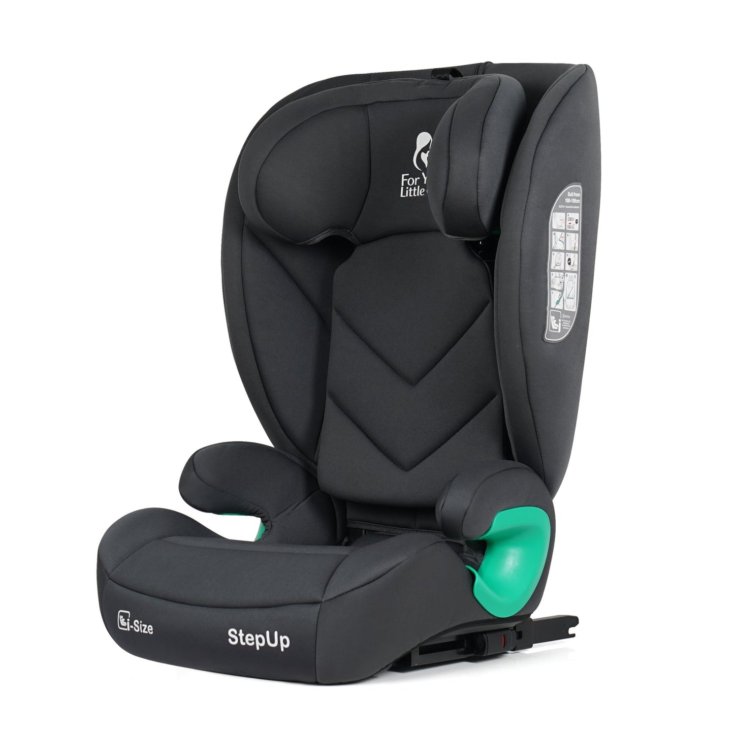 For Your Little One Stepup I-Size Isofix 2/3 Car Seat Booster Slate 4-12 Years