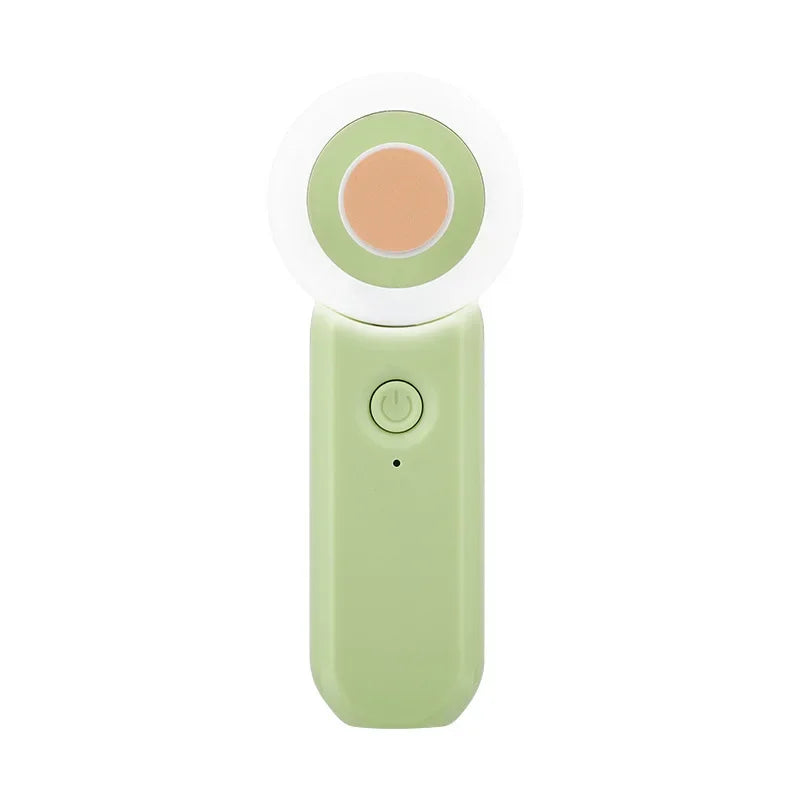Green skin analysis device with a circular display on a white background