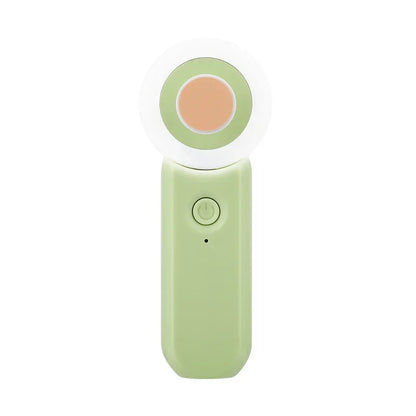 Green skin analysis device with a circular display on a white background