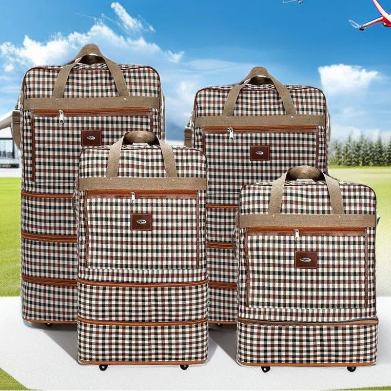 Check Pattern Rolling Duffle Bag