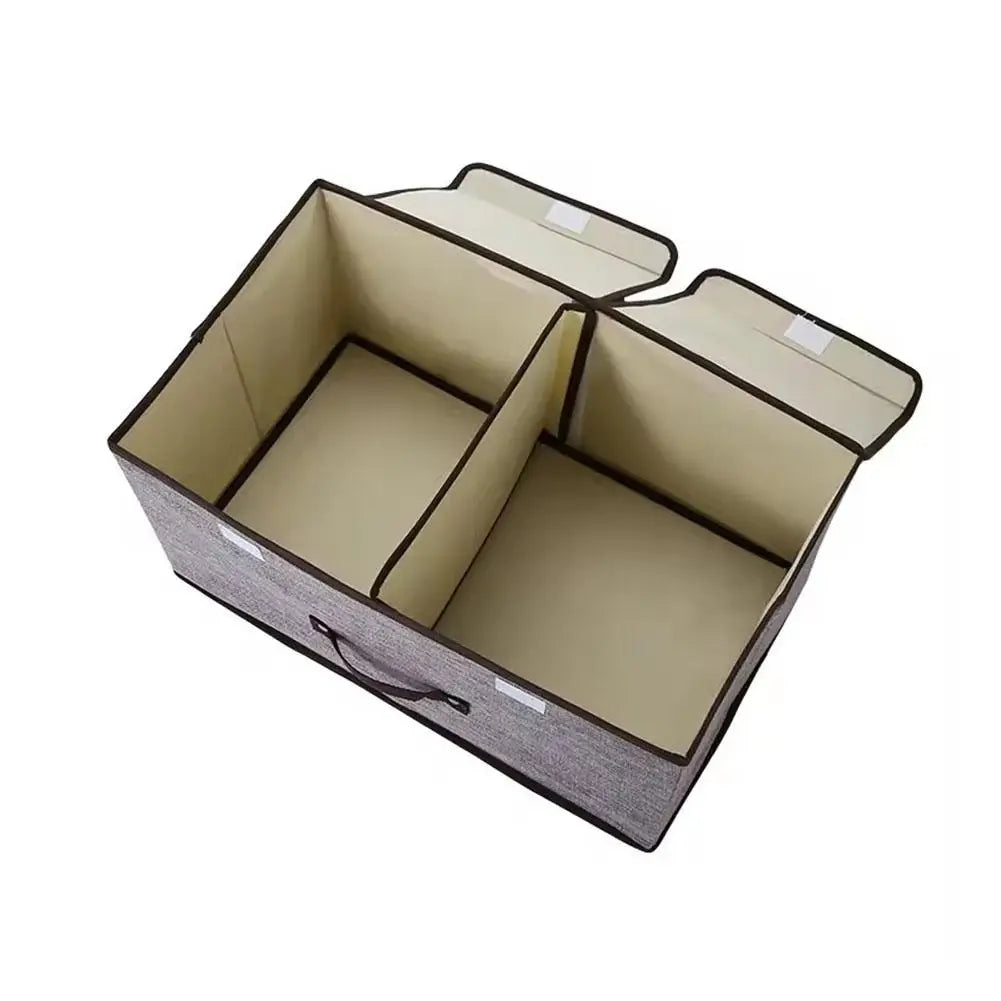 Foldable storage trunk with compartments on a white background