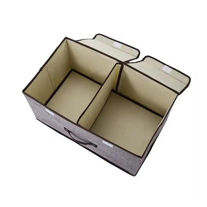 Foldable storage trunk with compartments on a white background