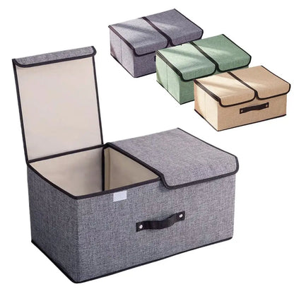 Fabric-Storage-Boxes with Double Lid