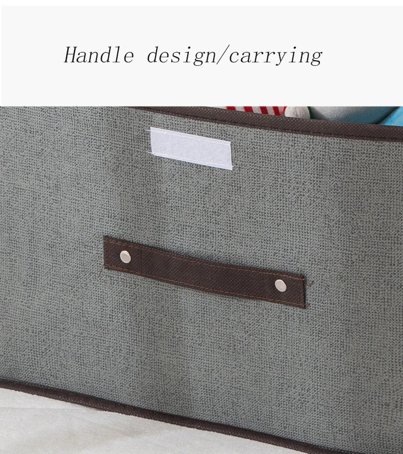 Gray bag with a leather handle on a white background